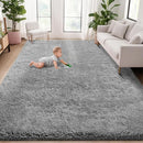 5x8 Area Rug for Living Room: Fluffy Shag Soft Washable Rugs Fuzzy Plush Indoor Carpet for Bedroom Nursery Playroom Dorm Kids Girls Boys Room (Grey, 5'x8') by TinyTreasures Baby Boutique