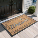 Yimobra Welcome Mat, Heavy Duty Sturdy Door Mats for Home Entrance Outdoor Indoor, Front Doormat for Outside Patio Floor Entry Porch Garage Office, Waterproof, Low Profile, 47X32 Inches, Yellow by CozyNest Decor