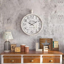 Menterry Retro Round Wall Clock. White Vintage Antique Style. Battery Operated Silent Wall Clocks for Farmhouse,Bathroom,Kitchen,Bedroom,Office, (11.8" H x 9.3" W) by CozyNest Decor