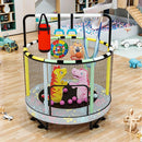 LAMERGE 55" 7-in-1 Round Trampoline for Kids Boys & Girls Ages 1-8, Indoor & Outdoor Trampoline for Fun, Adjustable Height Handrail ＆ Enclosed Safety Net ＆ Durable Designs for Toddlers Children by TinyTreasures Baby Boutique