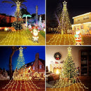 Christmas Decoration Lights, Outdoor Christmas String Lights 320 LED 11.5 Ft Waterfall Tree Lights with Big Star Topper 8 Light Modes for Christmas New Year Holiday Garden Yard Indoor Outdoor Decor by GreenHaven Gardens