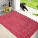 PURRUGS Dirt Trapping Door Mat 32" x 47", Non-Slip/Skid Machine Washable Entryway Rug, Dog Doormat, Super Absorbent Welcome Mat for Muddy Wet Shoes and Paws, Burgundy Red by CozyNest Decor