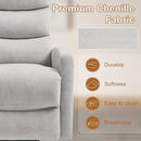 Manual Swivel Rocker Recliner Chair for Adults, Overstuffed Reclining Glider Chair for Nursing with Vibration Massage & Heat, Living Room Rocking Recliner 3-Stage backrest, Chenille Fabric Light Gray by CozyNest Decor