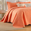 MarCielo 3-Piece 100% Cotton Oversized Bedspread Lightweight Quilt Coverlet Embroidery Farmhouse Bedding Set T0 (Salmon, Oversized Queen (100"x106")) by CozyNest Decor