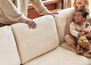 Nolany Sectional Couch with Storage Ottoman, U Shape Sectional Sofa with Chaise, Corduroy Modular Sectional Couches for Living Room, Beige by CozyNest Decor