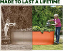 9-in-1 Galvanized Raised Garden Beds Outdoor // 8×2×2.5 ft Modular Planter for Gardening, Vegetables, Flowers // 32" Extra Tall Metal Raised Garden Bed (Orange) // Patented Design Planter Box by GreenHaven Gardens