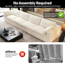 157.5" 4-Seater Cloud Sofa,Modular Sectional Couch,Modern Deep Seat Upholstered Couches with Plush Corduroy Fabric for Living Room Furniture,Bedroom and Apartment,No Assembly Required,White by CozyNest Decor