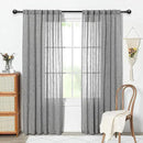 MYSKY HOME Living Room Curtains 2 Panels Boho Semi Sheers Long Drapes Light Filtering for Bedroom Windows, Linen Look Texture Soft Cotton Blend Fabric, 50" Wide x 90" Long, Dark Grey, 2 Panels by CozyNest Decor