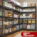 REIBII 5 Tier Wire Shelving Storage Shelves Loads 1430LBS, 58" W Metal Shelving Unit for Storage Adjustable Heavy Duty Garage Shelving Pantry Shelves Kitchen Shelving, Black, 2 Pack by CozyNest Decor