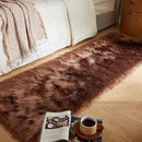 AMTOVO Faux Fur Rug, Coffee Ultra Soft Fluffy Shag Sheepskin Rug, 2 x 6 ft Runner Area Rugs for Bedroom Sofa Throw Cushion Room Decor, Rectangle by CozyNest Decor