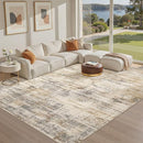 Area Rug for Living Room: 10x12 Washable Neutral Abstract Modern Soft Rugs Non Slip Indoor Floor Stain Resistant Large Carpet for Bedroom Dining Room Office Nursery - Golden Brown by TinyTreasures Baby Boutique