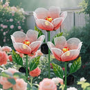 Solar Lights Outdoor Garden, 2 Pack Solar Powered Metal Flowers LED Breathing Light Waterproof,Solar Flowers for Outside Patio Lamp,Garden Gifts for Women,Landscape Lighting,Yard Pathway Decor by GreenHaven Gardens