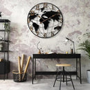 Oversizd Large Wall Clock - 32 Inch World Map Minimalist Modern Metal Silent Non-Ticking Battery Operated Wall Clocks for Living Room Office Farmhouse Home Decor by CozyNest Decor