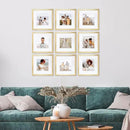 Sheffield Home 9 Piece Gallery Wall Frame Set, 12x12 in. Matted to 8x8 in. (Gold) by CozyNest Decor