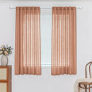 MYSKY HOME Orange Curtains for Bedroom, Short Curtains for Small Window, Boho Semi Sheer 2 Panel Set, Linen Style Texture for Closet/Kitchen, 50"x63", Burnt Orange by CozyNest Decor