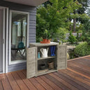 Casafield Outdoor Garden Potting Bench with Metal Tabletop and Storage Cabinet - Wooden Outdoor Garden Patio Workstation Table, Gray by GreenHaven Gardens