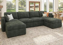 HONBAY Sectional Couch with Storage Seats, Modular Sectional Sofa with Storage Ottoman, U Shaped Sectional Couches for Living Room,Green by CozyNest Decor