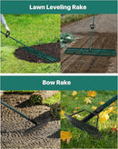 Lawn Leveling Rake 48x10'', Yard Leveling Rake with 78'' Back-Saving Adjustable Handle, Stainless Steel Lawn Leveler Tool with 17'' Tines Head for Garden, Backyard, Farm, Golf Course by GreenHaven Gardens
