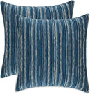 Yeiotsy Pack of 2, Modern Striped Throw Pillow Covers Bohemia Cushion Covers Home Decoration (Navy Blue, 18 X 18 Inches) by CozyNest Decor