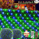KNONEW 2-Pack 360 LEDs Christmas Net Lights 13ft x 9.8ft Outdoor Mesh Lights Connectable Waterproof 8 Modes & Timer Plug-in Net Fairy Lights for Bushes Garden Party Wedding Holiday,Blue and Green by GreenHaven Gardens