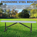 48" L Outdoor Steel Flat Bench, Heavy Duty Metal Park Bench for Outside, Expanded Metal, Commercial Benches Mesh Bench for Shopping Mall, Store, Lawn, Park, Patio, Deck, Garden (Grey, 6FT) by GreenHaven Gardens
