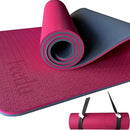 Extra Thick Exercise Yoga Mat with Strap - 2/5 Inch (10MM), Non-Slip Workout Mat for Yoga, Pilates, and Floor Exercises by TinyTreasures Baby Boutique