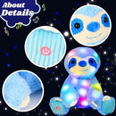 Cuteoy Light-up Plush Blue Sloth LED Stuffed Animal Birthday Christmas Plushies Toy Gifts for Kids Toddler Girls, 10.5" by TinyTreasures Baby Boutique