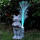Frog Statue Solar Garden Decor,Resin Frog Statues and Colour Changing Optical Fiber Solar Lights,Outdoor Decoration for Balcony, Garden, Patio, Yard, Lawn,Gifts for Mom Grandma by GreenHaven Gardens