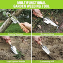 WORKPRO 12.5" Weeder Puller Tool with Wood Handle, 4-in-1 Polished Stainless Steel Garden Trowel, Hori Hori Garden Knife for Easy Weeder Removal, Planting, Weeding, Small Gardening Hand Tools by GreenHaven Gardens