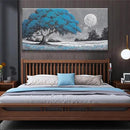 TAIJXAGSG Wall Art Blue Tree Moon Picture Canvas Art Wall Decor Artwork Abstract Canvas Print Painting Nature For Living Room Bedroom Bathroom Office Home Wall Decor 29"X 58"Can Be Hung Directly by CozyNest Decor