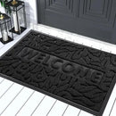Yimobra Welcome Mat Outdoor, 29.5x17 Waterproof Door Mat Outside Entrance, All-Weather Non Slip Front Door Mat, Low-Profile Entryway Mat Indoor, Porch and Patio, Black by CozyNest Decor