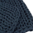Nuzzie Chunky Knit Weighted Blanket - Breathable, Cooling, Hand Made Knit Throw Blanket for Sleep - Machine Washable, Stylish Decor Design (Dusty Blue, Queen | 28lbs | 80"x80") by CozyNest Decor