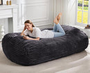Hobestluk 6FT Bean Bag Chairs Adult Bean Bag with Portable Handle Comfy Large Bean Bag Lounge Chair with Removable Cover for Living Room Bedroom (Stripe Dark Grey, 6FT) by TinyTreasures Baby Boutique
