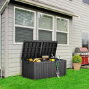 180 Gallon Patio Storage Box - Waterproof Deck Boxes & Outdoor Storage Deck Box, Lockable Resin Chest for Pool/Garden Tools, UV-Resistant, Black by GreenHaven Gardens