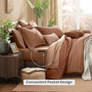 Monbix California King Comforter Set - 7 Pieces Cationic Dyeing Autumn Leaf Bed in a Bag Cal King Bed Sets with Comforter, Sheets, Pillowcases & Shams, Reversible Bedding Comforters Sets (108 * 92) by CozyNest Decor