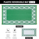 8x10 Patio Waterproof Outdoor Rug Outrside Camping Carpet RV Area Rug Reversible Green Rugs for Deck Entryance Porch Picnic Balcony Beach by GreenHaven Gardens