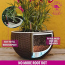 GARDENIX DECOR Self Watering Hanging Planter, 11'' Indoor, Brown, Coco Coir, with Water Level Indicator, Round, 1 Pack by GreenHaven Gardens