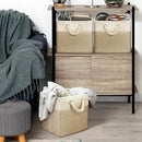 SIMPLE HOUSEWARE Fabric Storage Cubes, 13" x 13" Storage Bin, 3 Pack, Beige by CozyNest Decor