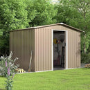 8FT x 6FT Metal Outdoor Storage Shed,Utility and Tool Shed Storage House w/Lockable Sliding Doors & Air Vent,Garden Shed for Backyard,Garden,Patio,Lawn by GreenHaven Gardens