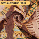 Boho Throw Blanket for Bed with Tassels,100% Cotton Ultra Soft and Cozy Large Blanket Elephant Printed Farmhouse Decor Bed Blankets,80"×90" All Season Rustic Throw for Sofa Couch Chair-Brown by CozyNest Decor