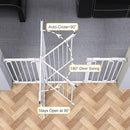 Cumbor 29.7-57" Extra Wide Baby Gate for Stairs, Mom's Choice Awards Winner-Dog Gate for Doorways, Pressure Mounted Walk Through Safety Child Gate for Kids Toddler, Tall Pet Puppy Fence Gate, White by TinyTreasures Baby Boutique