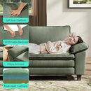 LINSY HOME Sectional Sleeper Sofa - 123'' Modular Cloud Couch Oversized Corduroy Sofa Bed with Movable Ottoman Soft Modern Comfy Couch for Living Room Apartment Office, Green by CozyNest Decor