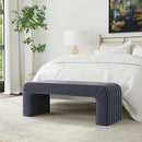 Modern Arch Channel Bedroom Bench Ottoman, 48" Entryway Bench and Shoe Rack, Soft Cushion Bench for Bedroom End of Bed, Ottoman Bench for Living Room, Bedroom, Entryway (Beach Blue Velvet) by CozyNest Decor