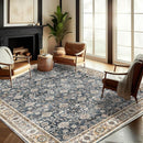 Washable Area Rug 9'x12' Retro Boho Design Non-Shedding Easy Care Ideal for High Traffic Areas in Living Room Bedroom Office Coffee Table Kitchen Large Carpet by TinyTreasures Baby Boutique
