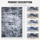 8x10 Area Rug Living Room Rug: Washable Modern Abstract Soft Thin Rug Indoor Floor No Slip Stain Resistant Carpet for Bedroom Dining Room Farmhouse Nursery Home Office - Black by TinyTreasures Baby Boutique
