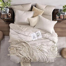 Monbix King Size Comforter Set, Oatmeal Cationic Dyeing Bed Set Reversible, King Size Comforter Set 7 Pieces Bed in a Bag with Comforter, Sheets, Pillowcases & Shams by CozyNest Decor