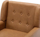 UIXE Faux Leather Accent Chair, Modern Arm Club Chair Upholstered Armchair for Living Room, Comfy Single Sofa Seats Button Tufted Reading Seating, Brown by CozyNest Decor