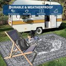 GAOMON Outdoor Patio Rug 9x12 Waterproof Reversible Plastic Straw Rug, Large UV-Resistant Portable RV Camping Mats, Indoor Outdoor Rugs for Outside Deck Porch Garden RV, Gray & White by CozyNest Decor