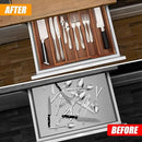 Bellsal Acacia Silverware Organizer Kitchen Drawer Organizer Expandable Bamboo Utensil Holder Cutlery Tray for Kitchen Utensil and Flatware Bedroom Office by CozyNest Decor