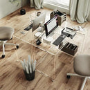 Eglaf Acrylic L-Shaped Desk - Clear Desk with Reversible Storage Shelves - Modern Home Office Desk Corner Desk for Study, Writing, Rectangular Legs, Easy Assembly, 39.4" L x 27''W x 29.5" H by CozyNest Decor